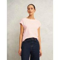 Pure Cotton Slash Neck T-Shirt