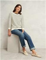 Pure Cotton Striped Textured Jumper