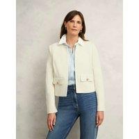 Cotton Rich Textured Collarless Jacket