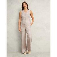 Pure Linen Double Breasted Waistcoat