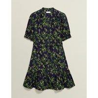 Pure Cotton Floral V-Neck Skater Dress