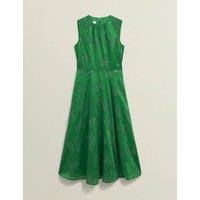 Floral Embroiderd Midi Skater Dress