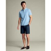 Charles Tyrwhitt Linen Blend Flat Front Shorts Dark Blue