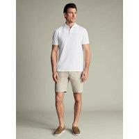 Charles Tyrwhitt Linen Blend Flat Front Shorts Stone