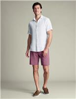 Linen Blend Flat Front Shorts