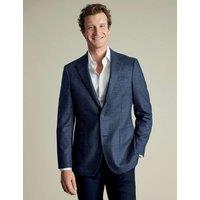 Slim Fit Wool Silk Check Blazer