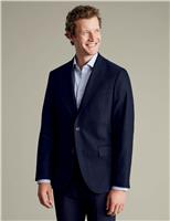 Charles Tyrwhitt Slim Fit Wool Rich Stretch Textured Jacket Navy