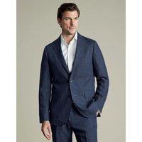 Slim Fit Pure Linen Check Suit Jacket