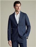 Slim Fit Pure Linen Check Suit Jacket