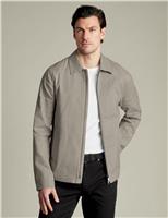 Charles Tyrwhitt Linen Rich Stretch Harrington Jacket Nude