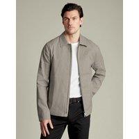 Linen Rich Stretch Harrington Jacket