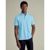 Charles Tyrwhitt Cotton Rich Pique Polo Shirt Light Blue