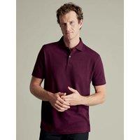 Charles Tyrwhitt Cotton Rich Pique Polo Shirt Burgundy