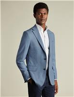 Slim Fit Pure Wool Textured Suit Jacket