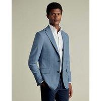 Charles Tyrwhitt Slim Fit Pure Wool Textured Suit Jacket Air Force Blue