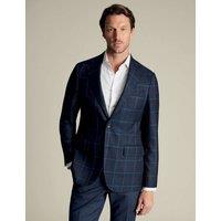 Charles Tyrwhitt Slim Fit Pure Wool Textured Suit Jacket Navy Mix