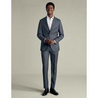 Slim Fit Pure Wool Flat Front Stretch Trousers