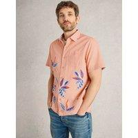 Regular Fit Pure Cotton Leaf Print Shirt