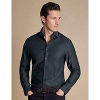 Charles Tyrwhitt Non Iron Slim Fit Pure Cotton Stretch Shirt Dark Grey Mix