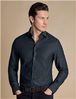 Charles Tyrwhitt Non Iron Slim Fit Pure Cotton Stretch Shirt Dark Grey Mix