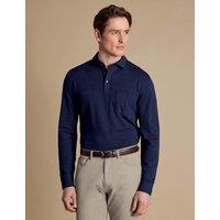 Cotton Rich Pique Long Sleeve Polo Shirt
