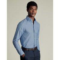 Slim Fit Non Iron Cotton Linen Blend Shirt