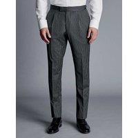 Charles Tyrwhitt Slim Fit Pure Wool Pinstripe Suit Trousers Grey Mix