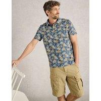 Pure Cotton Bamboo Leaf Printed Polo Shirt