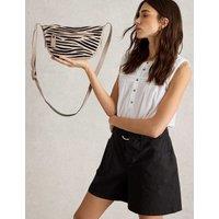 Leather Zebra Print Cross Body Bag