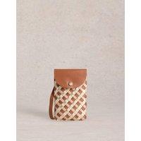 Leather Woven Cross Body Phone Bag