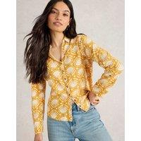 Pure Cotton Floral Button Through Annie Jersey Shirt