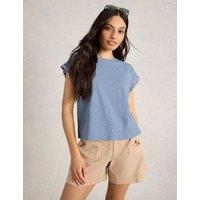 Pure Cotton Lace Trim T-Shirt
