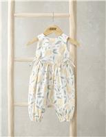 Mamas & Papas Pure Cotton Lemon Print Romper (0-3 Yrs) White Mix