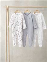 3 Pack Pure Cotton Nautical Sleepsuits (0-24 Mths)