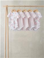 5pk Pure Cotton Floral Bodysuits (0-24 Mths)