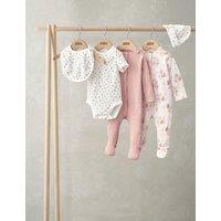 Mamas & Papas 5pc Pure Cotton Floral Starter Set (0-12 Mths) Pink