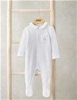Pure Cotton Rabbit Collared Sleepsuit (0-6 Mths)