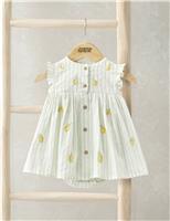 Cotton Rich Lemon Striped Romper Dress (0-18 Mths)