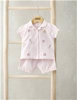 Mamas & Papas Pure Cotton Striped & Floral Pyjamas (3-36 Mths) Pink Mix