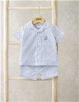 Mamas & Papas Pure Cotton Striped Pyjamas (3-36 Mths) Blue Mix