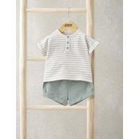 2pc Pure Cotton Striped Top & Bottom Outfit (0-3 Yrs)