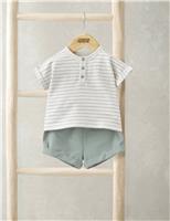 2pc Pure Cotton Striped Top & Bottom Outfit (0-3 Yrs)