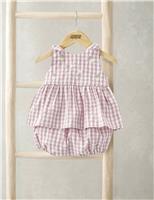 2pc Cotton Blend Check Top & Bottom Outfit (0-3 Yrs)