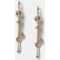 Multi Sphere Tassel Drop Earrings