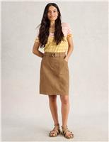 Cotton Rich A-Line Skirt with Linen