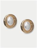Oversized Casted Pearl Stud Earrings