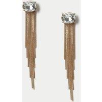 Rhinestone Fringe Chain Drop Earrings