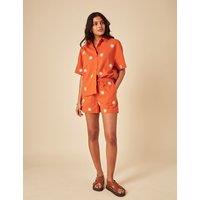 Pure Cotton Embroidered High Waisted Shorts