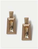 Brushed Embellished Drop Earrings