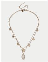 Multi Row Disc Pendant Necklace